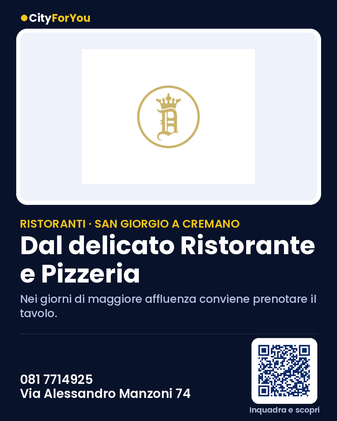 Volantino di Dal delicato Ristorante e Pizzeria