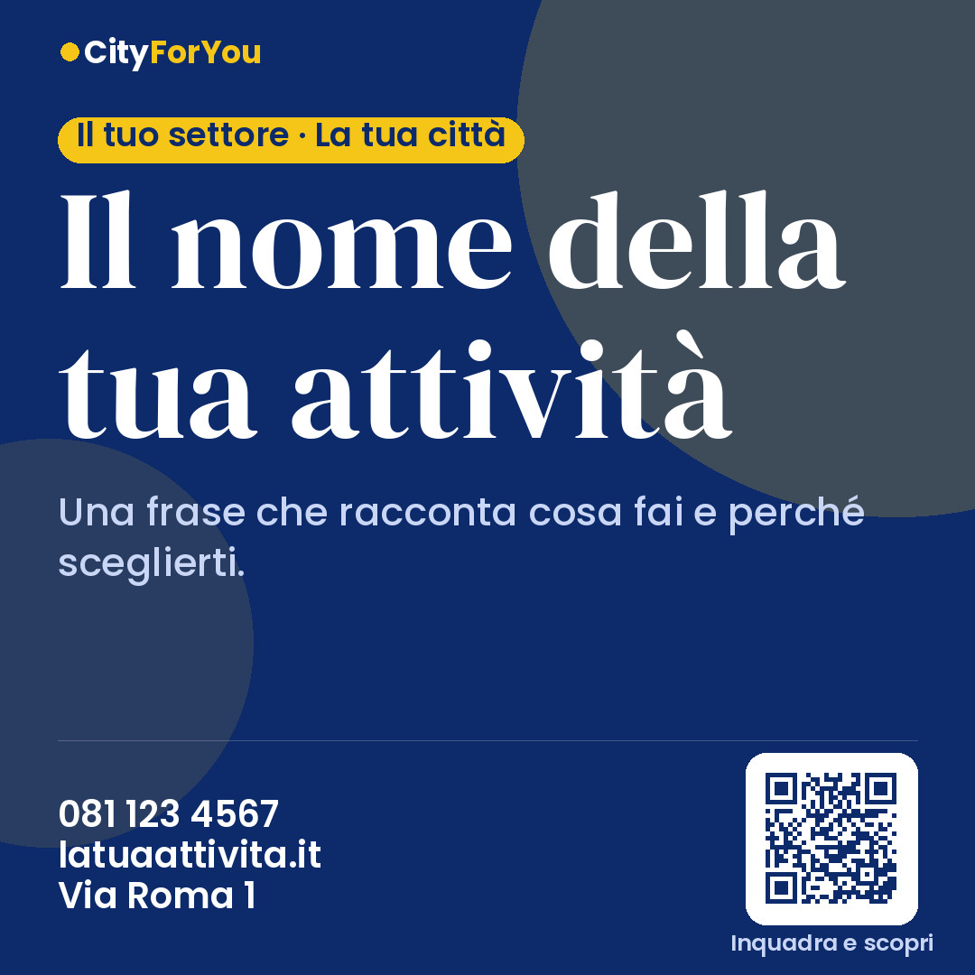Esempio di volantino, formato quadrato