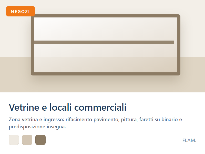 Vetrine e zona ingresso di locali commerciali — FI.AM.
