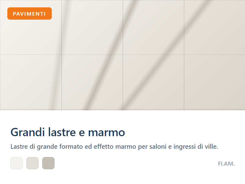 Pavimento in grandi lastre effetto marmo — FI.AM.
