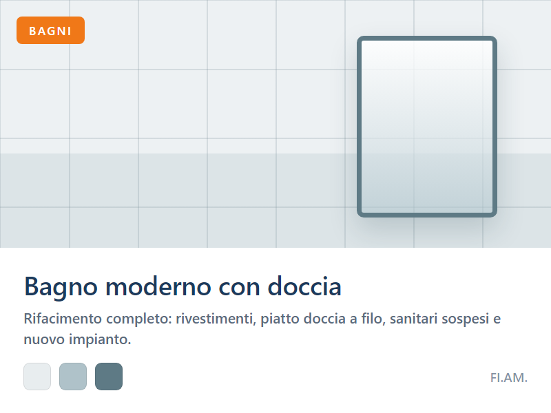 Bagno moderno con doccia a filo pavimento — FI.AM.